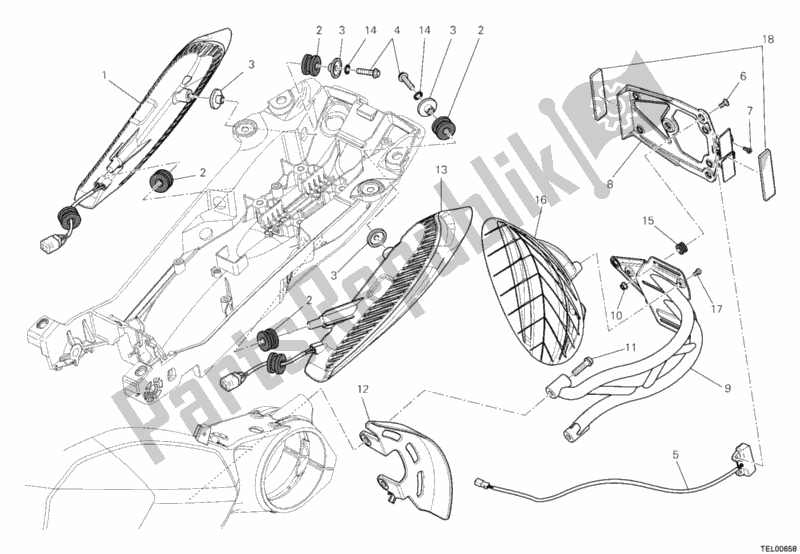 Alle onderdelen voor de Kentekenplaathouder - Achterlicht van de Ducati Diavel Carbon USA 1200 2012